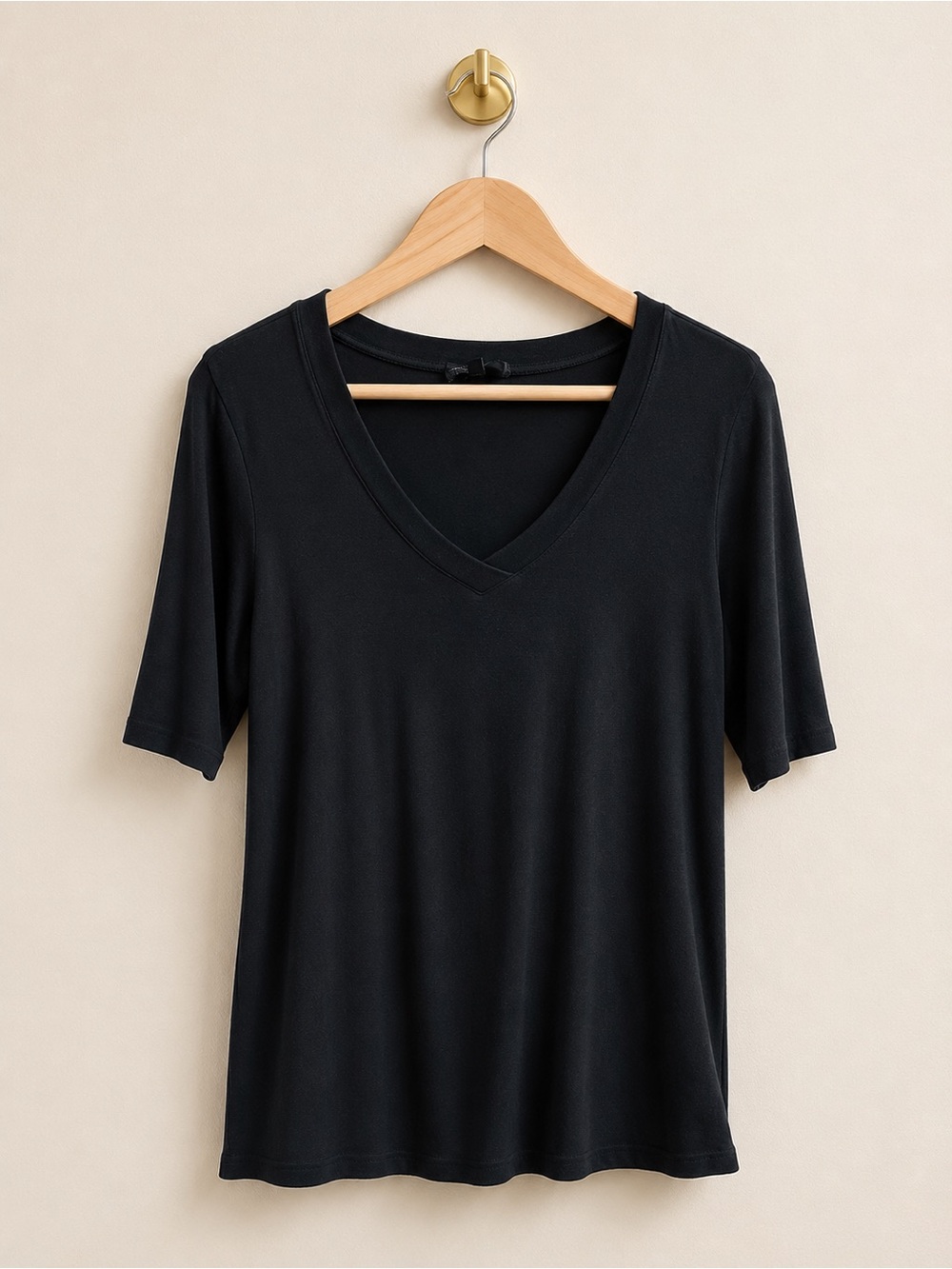 Cynthia Rowley Black V-Neck Short Sleeve Top Plus Size 1X